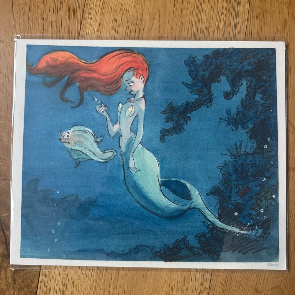 DISNEY D23 EVENT ARIEL THE LITTLE MERMAID CONCEPT ART PRINT BY GLEN KEANE